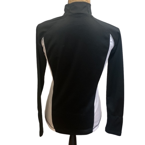 Reebok PlayDry Black and White Fitted High Neck 1/4 Zip Track Jacket Size‎ M - Picture 2 of 8